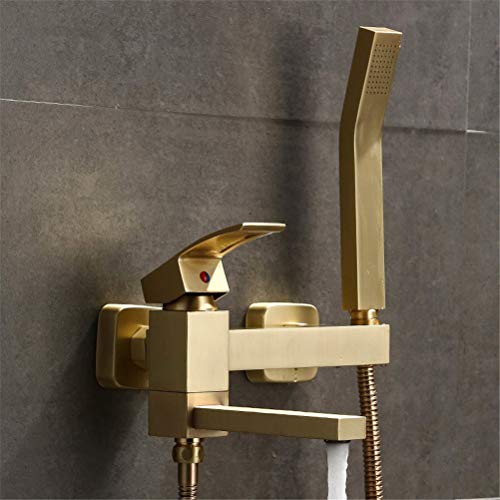 Mélangeur de bain douche mural cascade avec inverseur doré - 6