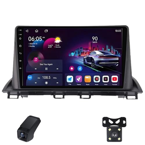 Radio Estéreo para Mazda 3 Ⅲ 2013-2017 Automóvil Automotive Multimedia Pantalla Táctil 9-Inch Bluetooth Android Auto Carplay WiFi/FM Am RDS Radio/Navegación GPS/SWC/ADAS DVR(B,M700S)