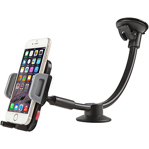 Car Mount Holder, Universal Windshield Long Arm Car Phone Holder with Easy Touch for iPhone 7/6S/6 Plus/5S/5, Samsung Galaxy S6 S5, Nexus 5X/6P, LG, HTC and All Smartphones 3.5