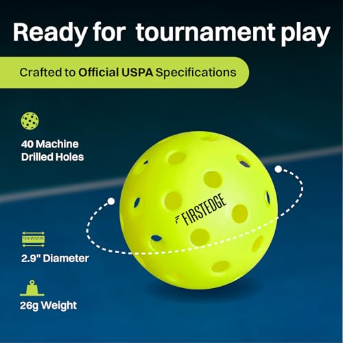 Image of PRO - 40 USAPA Approved Pickleball Ball Outdoor (Set of 3) | Single-Piece Rotational Molded | 40-Hole Design | Durable High-Performance Balls for All-Weather Play