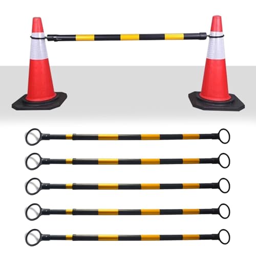 Barras telescópicas retráctiles de cono de seguridad 5 piezas