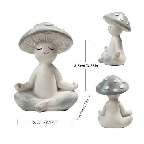 Estatua de Resina Hongo de Meditación 3.35 Pulgadas miniatura 3