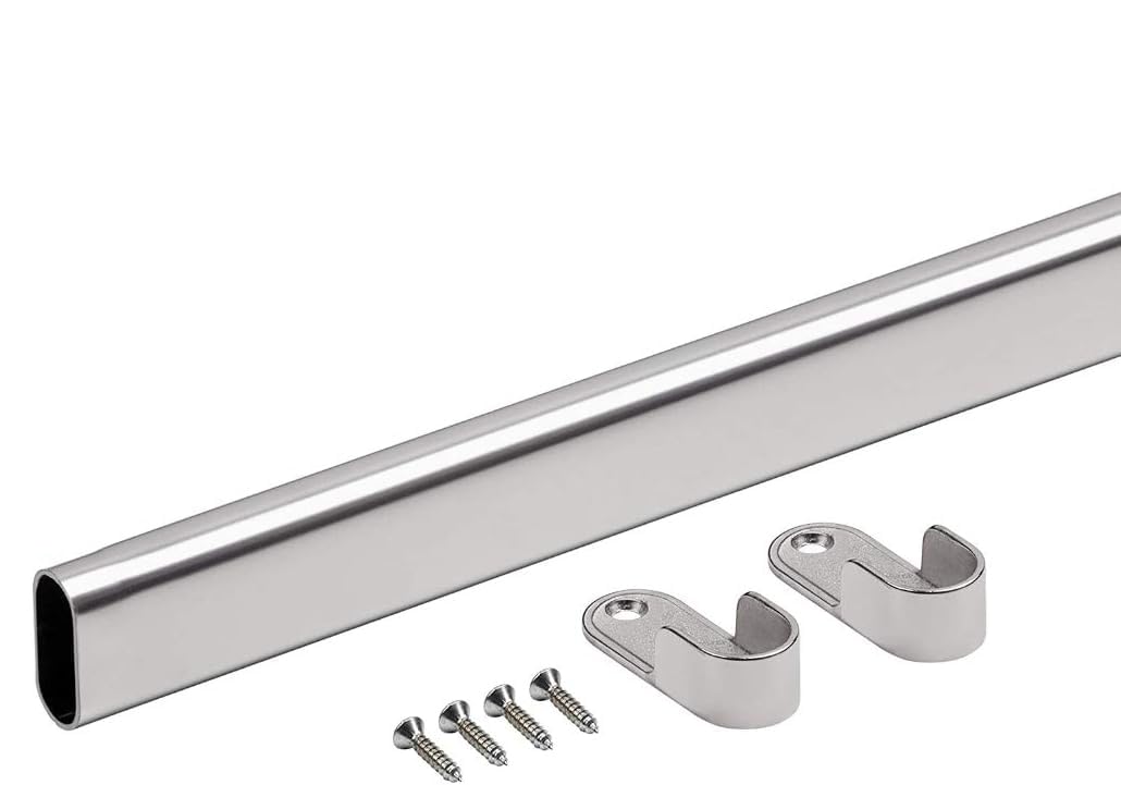 Royal Apex 3 Meter Wardrobe bar | Clothes Rod - Closet and Cupboard Organizer | Chromed Steel with Fittings - Easy Installation | Rail Coat Rack Wall or Clothes Rail - Pack of 1