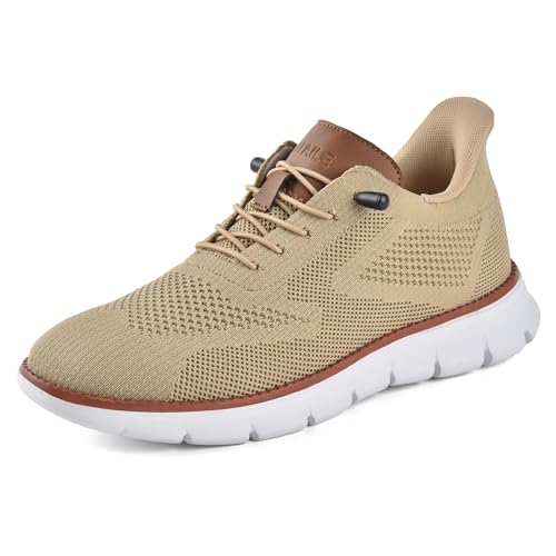 SITAILE Slip On Casual Dress Shoes Arch Support Comfortable Slip in Breeze Shoes for Men Hands Free Lightweight Breathable Lace Up Oxford Sneakers for Walking Business Wearbreeze Tennis with Soft Sole