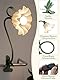 WLHONG Blume Tischlampe,Leselampe Bett,Vintage grüne LED klemmlampe bett,3 Farbmodi,Leselampe kinder mit 360° Flexibel Schwanenhal,Geeignet für Schlafzimmer,Wohnzimmer,Büro,Wohnkultur