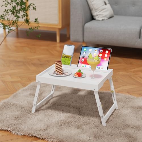 Plateau de lit pour manger pliable et support ordinateur portable réglable