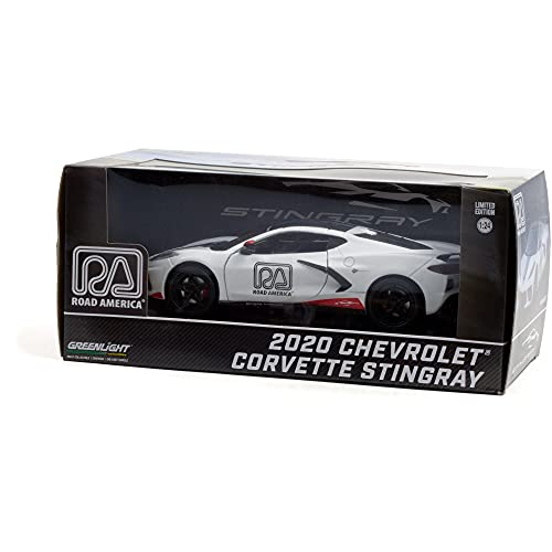 Modelo a escala 1:24 Chevrolet Corvette C8 Stingray 2020 Blanco miniatura 3