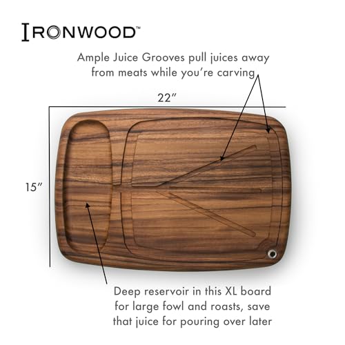 Tabla de cortar rectangular Ironwood Gourmet 22x15 pulg miniatura 4