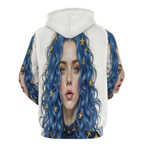 Pullover imprimé 3D avec fermeture éclair pour un style streetwear