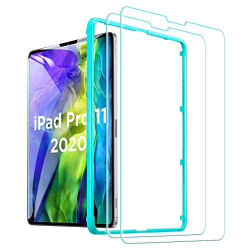 ESR Protector de Pantalla para iPad Pro 11 (2020/2018) [Dureza 9H][Transparencia HD][Resistente Arañazos][Cristal Templado iPad Pro 11” (2020/2018)][2 Veces más Resistente][2 Unidades]