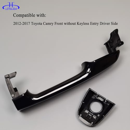 Image of Exterior Door Handle Front Left Driver Side Compatible with Toyota Camry 2012-2017, Black