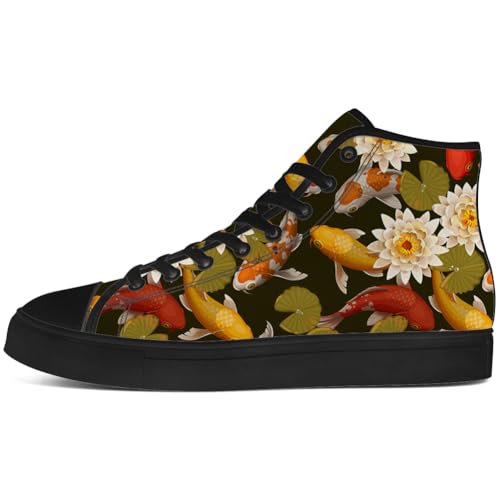 Carp High Top Canvas Shoes Mens Womens Fish High Top Sneakers Lace Up Casual Shoes Gifts for Men Women3