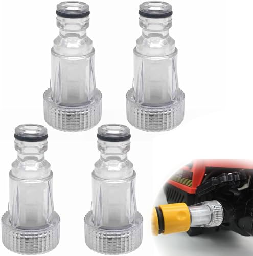 Voarge 4 filtros de agua para hidrolimpiadora, con conector de 3/4 pulgadas, filtro de entrada de agua hidrolimpiadora, filtro para lavado de coche, riego de jardín