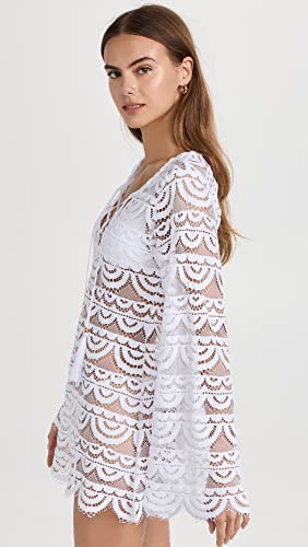 PQ Swim Women's Noah Water Lily Tunic Cover-Up - Scalloped Hem, Lace Up Front Tie4
