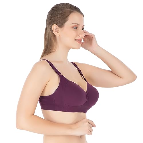 Image of Tweens Lite Wite - Minimiser Medium Padded Cotton Lycra Bra (Plus Size) - Triple Hook - Full Coverage - Wirefree - Seamless T-Shirt Bra