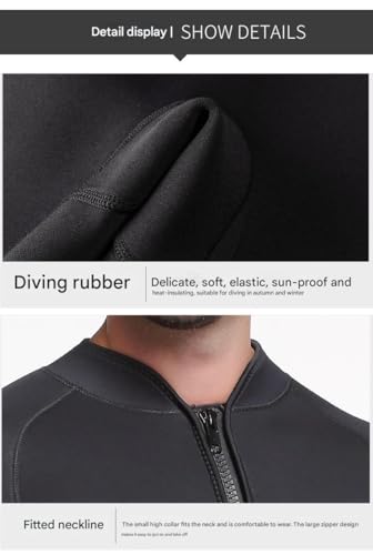 Chaqueta de Neopreno 3MM para Hombre, Manga Larga, Negra, Traje Seco para Triatlón, Tops para Surf y Natación miniatura 2
