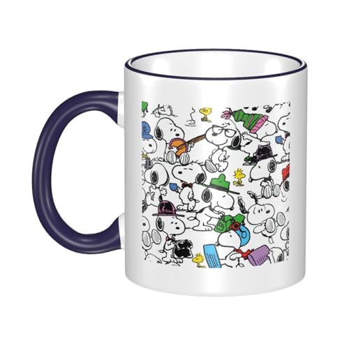 スヌーピー マグカップ 保温・保冷 電子レンジ対応 コーヒーカップ 陶器 セラミック 耐高温 軽量 個性人気 誕生日プレゼント大容量 Navy Blue