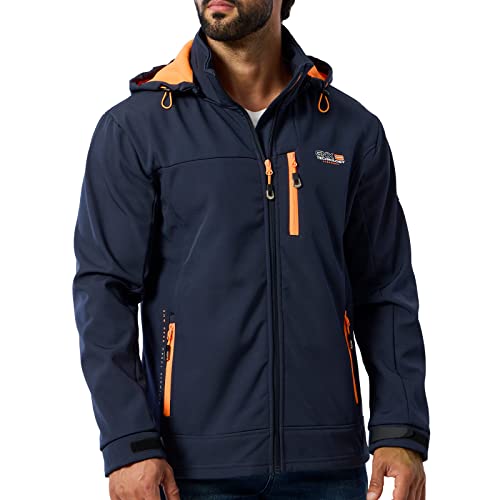 Uiuo-Uipeu Men's Zip Up Softshell Jackets Fleece Lining Waterproof Hooded Jacket Windbreaker Men Mul-Pockets 3X-Large #TOP1