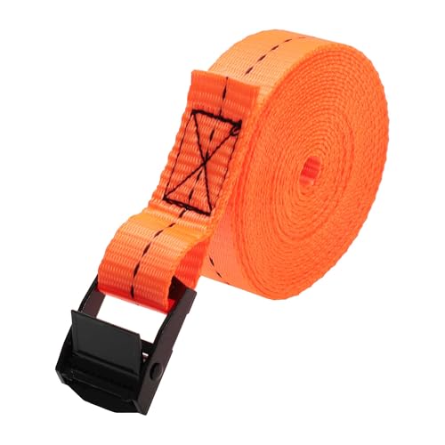 Hihaha Ratchet Tie Down Straps/Heavy Duty Tensioning Belts Motorcycle Trailer Trucks Cargo/Adjustable 250kg 1x 13' / 1 Pcs Orange