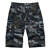 APTRO Mens Shorts Cargo Shorts Combat Work Summer Cotton Casual Multi Pocket Knee Length Elastic Shorts 901 Camo Black 3XL #1