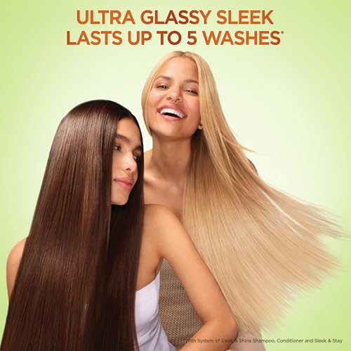 Garnier Fructis Sleek & Shine Full + Travel Size Shampoo (12.5 & 3 Fl Oz) + Conditioner (12 & 3 Fl Oz) Set for Frizzy, Dry Hair, Plant Keratin + Argan Oil (4 Items), 1 Kit (Packaging May Vary) - image 9