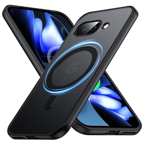 Image of FNDMIL[NO.1 Magnetic for Google Pixel 9a Case with MagSafe[Military Grade Drop Tested][Translucent Matte][Anti-Fingerprint] Soft Silicone Bumper for Google Pixel 9a Phone Case, Black