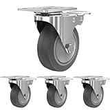 【Gummirollen】 Ein Satz von vier Rollen aus Gummimaterial ist rutschfest, geräuscharm, langlebig, beschädigt den Boden nicht und hinterlässt keine Kratzer oder Spuren auf dem Boden.