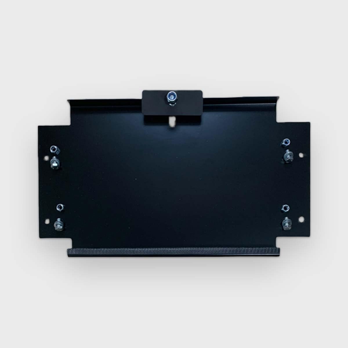 Premium Batteriehalterung für VW T4 T5 T6 T6.1 Schwarz | Pulverbeschichtet | DIN Auto Batterie Halter | Zweitbatterie Halterung | Beifahrersitz Montage | Inkl. Befestigungsmaterial | Camper Ausbau