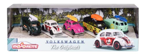 Pack 5 Miniaturas Fucas e Kombs - 1:64 - Volkswagen The Originals - Majorette