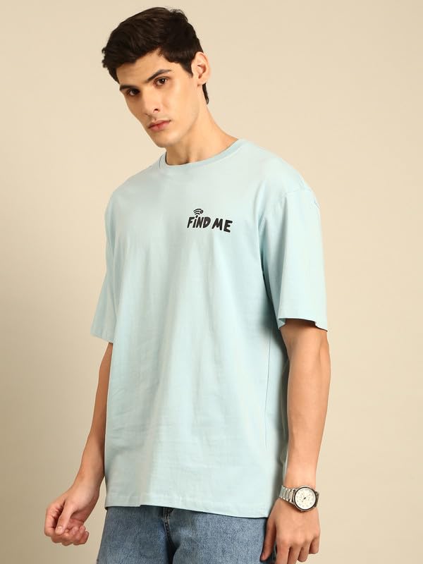 Another front view of the white oversized t-shirt, slightly angled.