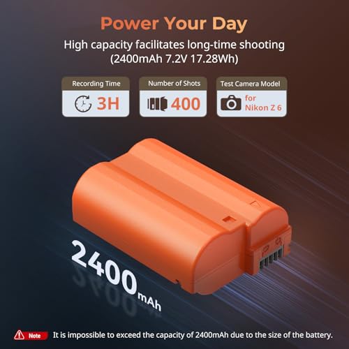 Image of SMALLRIG EN-EL15C USB-C Camera Battery for Nikon, 2400mAh 2.5H Fast Charge | Fully Decoded for Nikon ZR, Z6 III, Zf, Z8, Z7, Z7 II, Z6 II, Z5, D850, D810, D810A, D780, D750, D610, D500