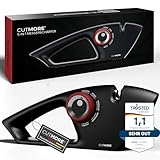 CUTMORE® Diamant Messerschärfer - Original 5-in-1 Messerschleifer für Brotmesser, Scheren und Messer – Profi Präzisionswinkel – rutschfest, einfach, effektiv – Bekannt aus Hobbykoch-Community