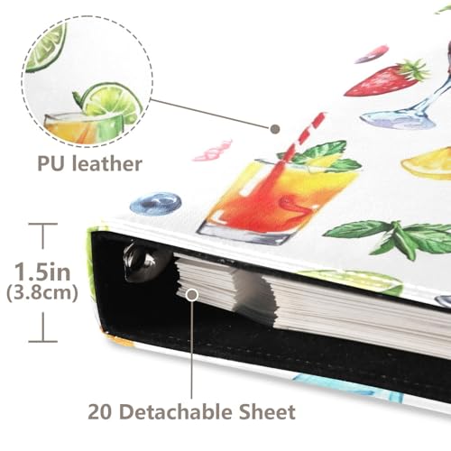 Álbum de fotos adhesivo DIY con estampado de frutas y bebidas de verano, encuadernado con anillas, 40 páginas, 8x10 para recuerdos miniatura 4