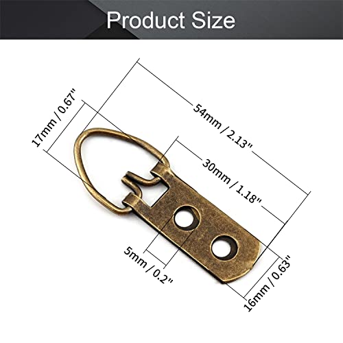 Image of MroMax 10PCS Ring Picture Frame Buckle 2.13 inch x 0.63 inch Bronze Tone Assortment Kit for Home Decoration Picture Frames Photo Hanging Solutions