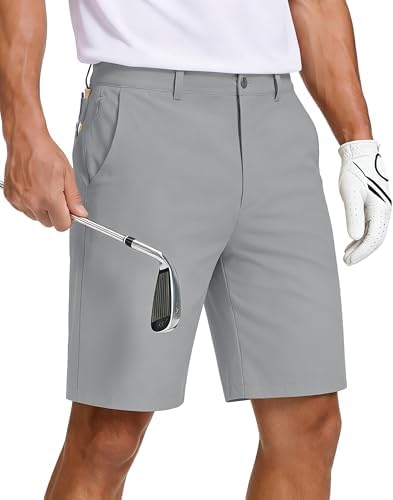 JWM Mens Golf Shorts 11" Inseam - Stretch Lightweight Quick Dry Flat Front Hybrid Casual Dress Work Long Shorts Zipper Pocket