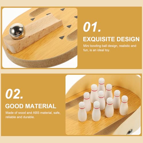 Juego de bolos de mesa de madera para tardes de salón Abaodam 7