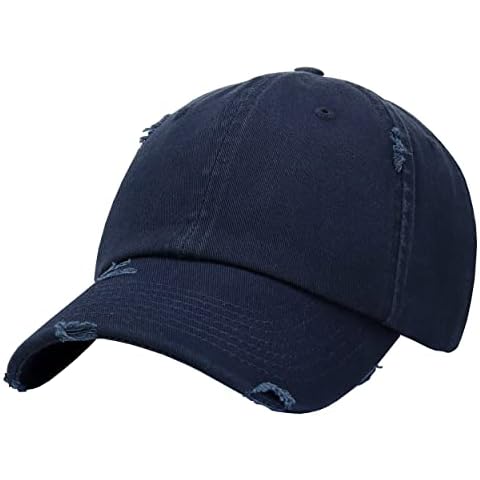 Antourage Unisex Vintage Hat for Men Women Distressed Baseball Cap Dad Hats Unconstructed Adjustable Washed Mens Plain Caps (15. Navy) Cover