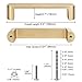 WEAVERBIRD 4 Pack Brushed Brass Cabinet Handles Drawer Pulls Furniture Cabinet Hardware Cupboard Closet Gold Handles Pulls, 3-3/4 inch (96mm) Hole Distance