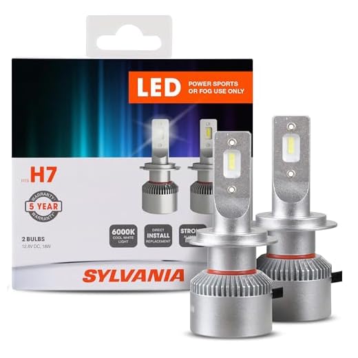 Sylvania H7 LED Powersport Headlight Bulbs for Off-Road Use or Fog Lights - 2 Pack