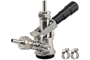 D Style Keg Coupler with Stainless Steel Probe and Hose Clamp