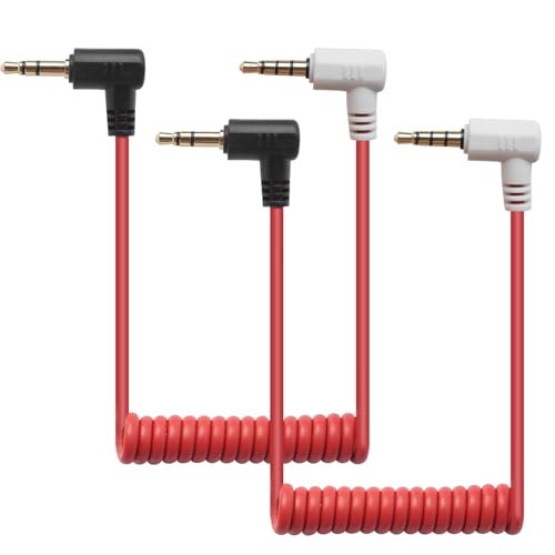 Câble microphone TRS vers TRRS 3,5 mm spiralé extensible 0,6 m pour Rode SC7 et Boya
