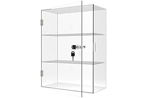 Clear Acrylic 3-Shelf Rotating Display Case for Collectibles