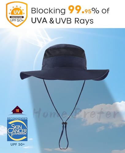 Image of Home Prefer UPF 50+ Men's Sun Hat Wide Brim Bucket Hat UV Protection Hat for Mens Womens Beach Safari Gardening Golf Fishing