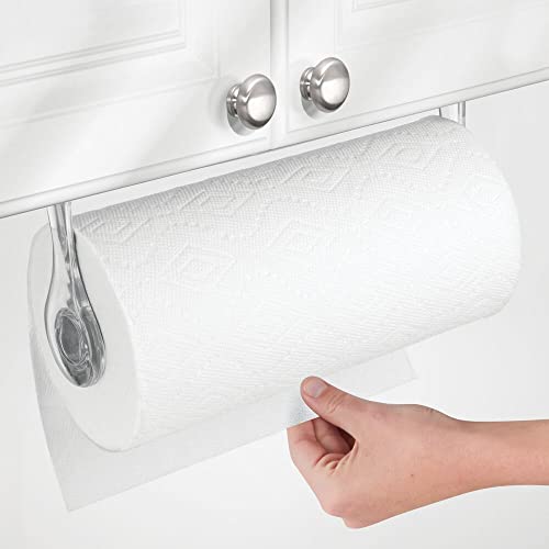 Mdesign Plastic Wall Mount Paper Towel Holder & Dispenser, Mounts To Walls Or Under Cabinets - For Kitchen, Pantry, Utility Room, Laundry And Garage Storage - Holds Jumbo Rolls - Clear #TOP3