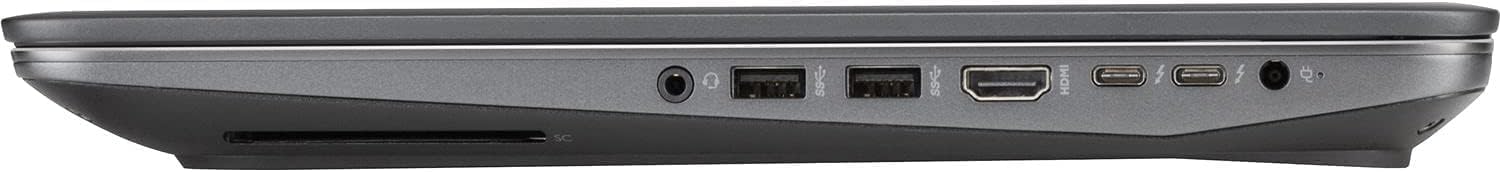 Pravá strana view of HP ZBook 15 G4 showing ports