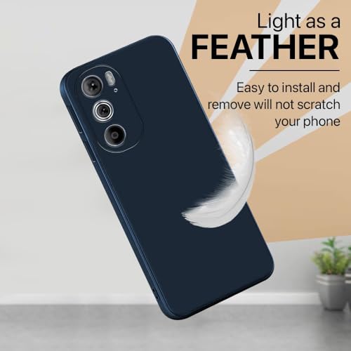 Image of Back Cover for Motorola Edge 30 Pro 5G | Full Camera Protection | Premium Liquid Silicon Case | Flexible Bumper Case for Motorola Edge 30 Pro 5G (Dark Blue)