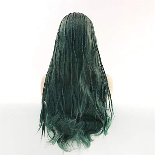 Perruque de dentelle noire ondulée haut de gamme tresses longues - 5
