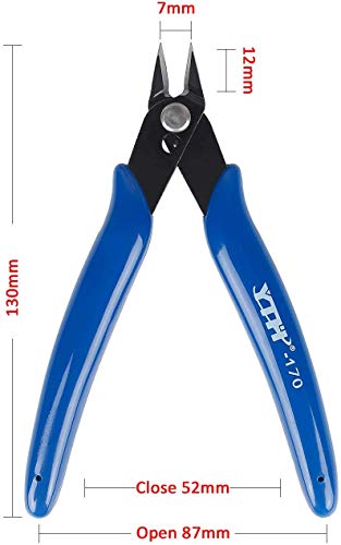 Professional Pliers Cutter Electronic Flush Wire Cutter Carbon Steel Cutting Nippers for Electrical Jewelry making (Blue)