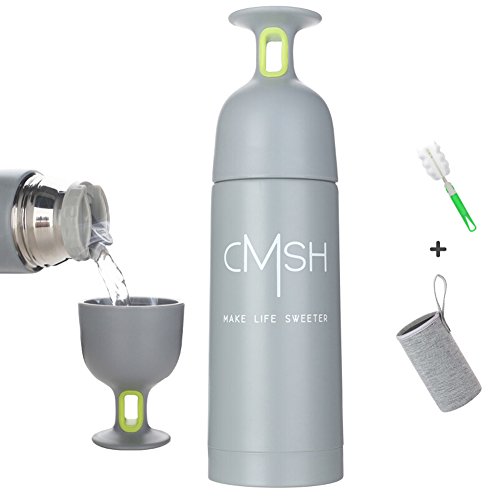 Chinashow 13 OZ Stainless Steel Water Bottle Lovely Leak Proof Sport Water Bottle Best Water Bottle for Students [Grey]