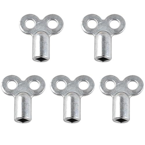 5 llaves de purga de radiador, purgador radiador calefaccio, llave cuadrada para radiado, Universal para Todos los Radiadores (plata)